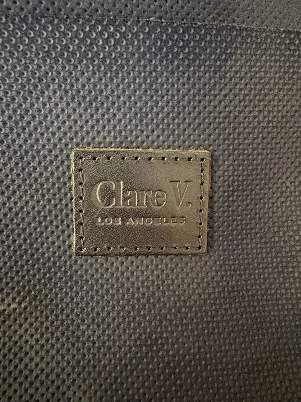 Clare V. Simple Perforated Tote Bag in Navy Purse - Picture 3 of 10